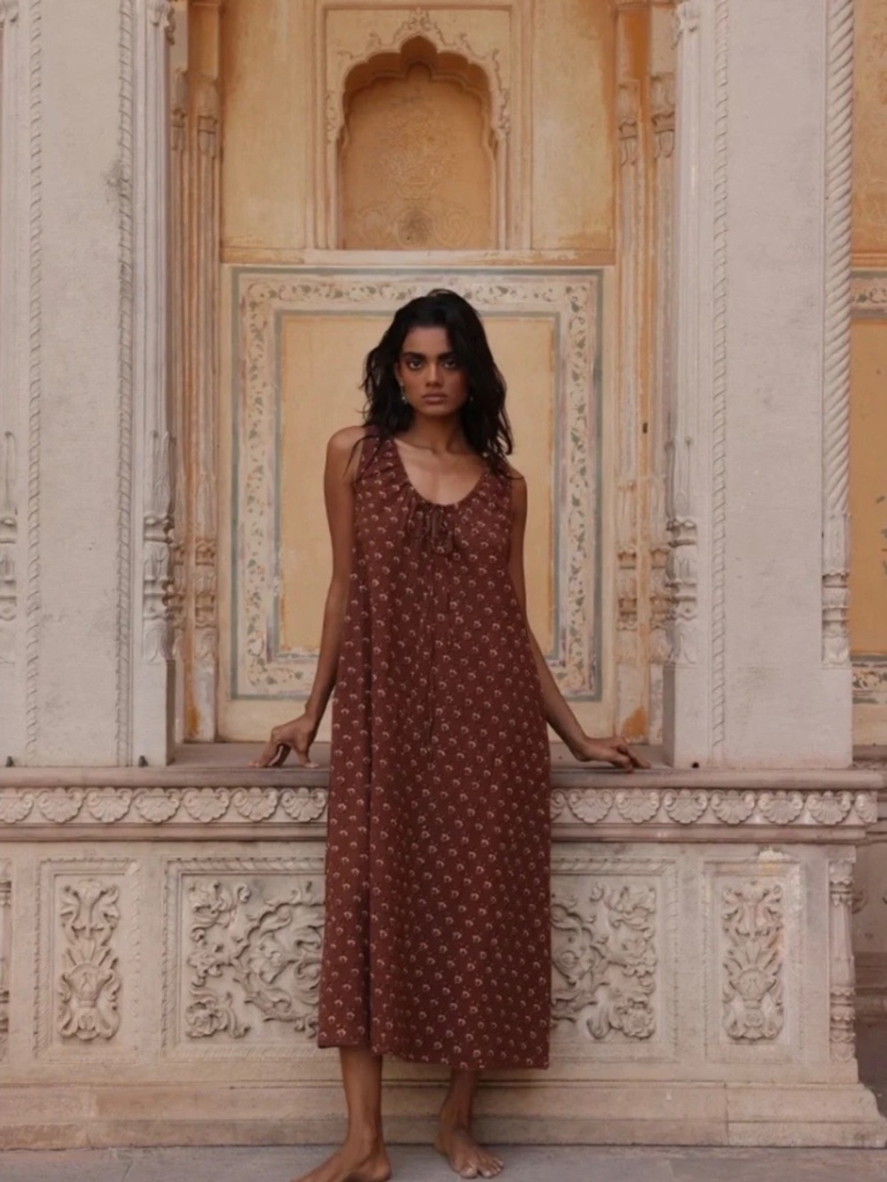 Daughters of India Sundress Midi Almond - Picture 2 of 8